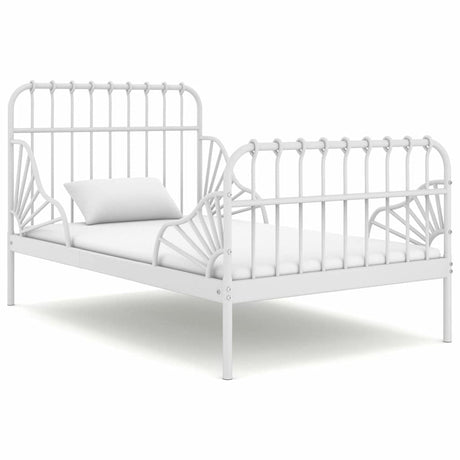 Vidaxl bedframe verlengbaar metaal wit 80x130 200 cm