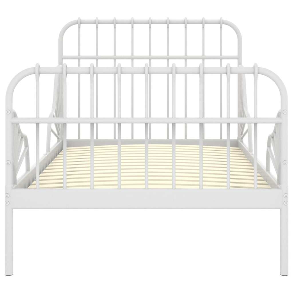 Vidaxl bedframe verlengbaar metaal wit 80x130 200 cm