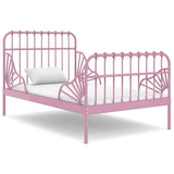 Vidaxl bedframe verlengbaar metaal roze 80x130 200 cm
