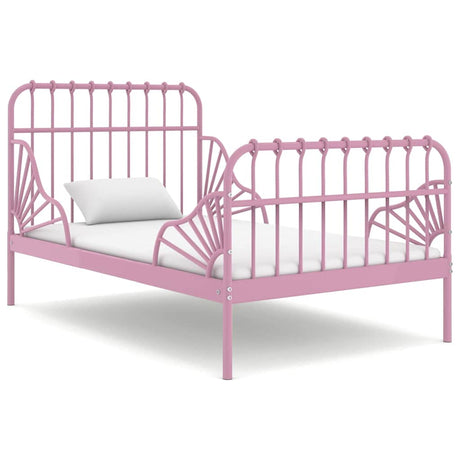 Vidaxl bedframe verlengbaar metaal roze 80x130 200 cm