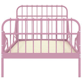 Vidaxl bedframe verlengbaar metaal roze 80x130 200 cm
