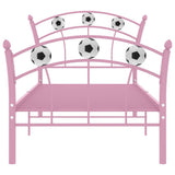 Vidaxl bedframe met voetbaldesign metaal roze 90x200 cm
