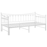 Vidaxl slaapbank uittrekbaar metaal wit 90x200 cm