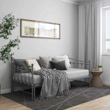 Vidaxl slaapbank uittrekbaar metaal grijs 90x200 cm