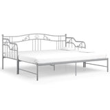 Vidaxl slaapbank uittrekbaar metaal grijs 90x200 cm