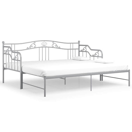 Vidaxl slaapbank uittrekbaar metaal grijs 90x200 cm