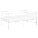 Vidaxl slaapbankframe uittrekbaar metaal wit 90x200 cm