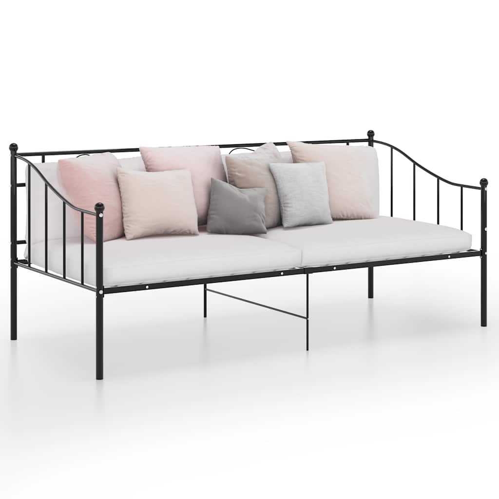 Vidaxl slaapbank metaal zwart 90x200 cm