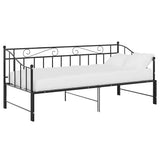Vidaxl slaapbankframe uittrekbaar metaal zwart 90x200 cm