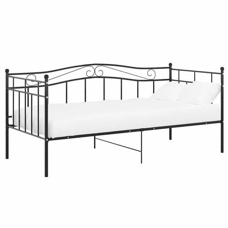 Vidaxl slaapbank metaal zwart 90x200 cm