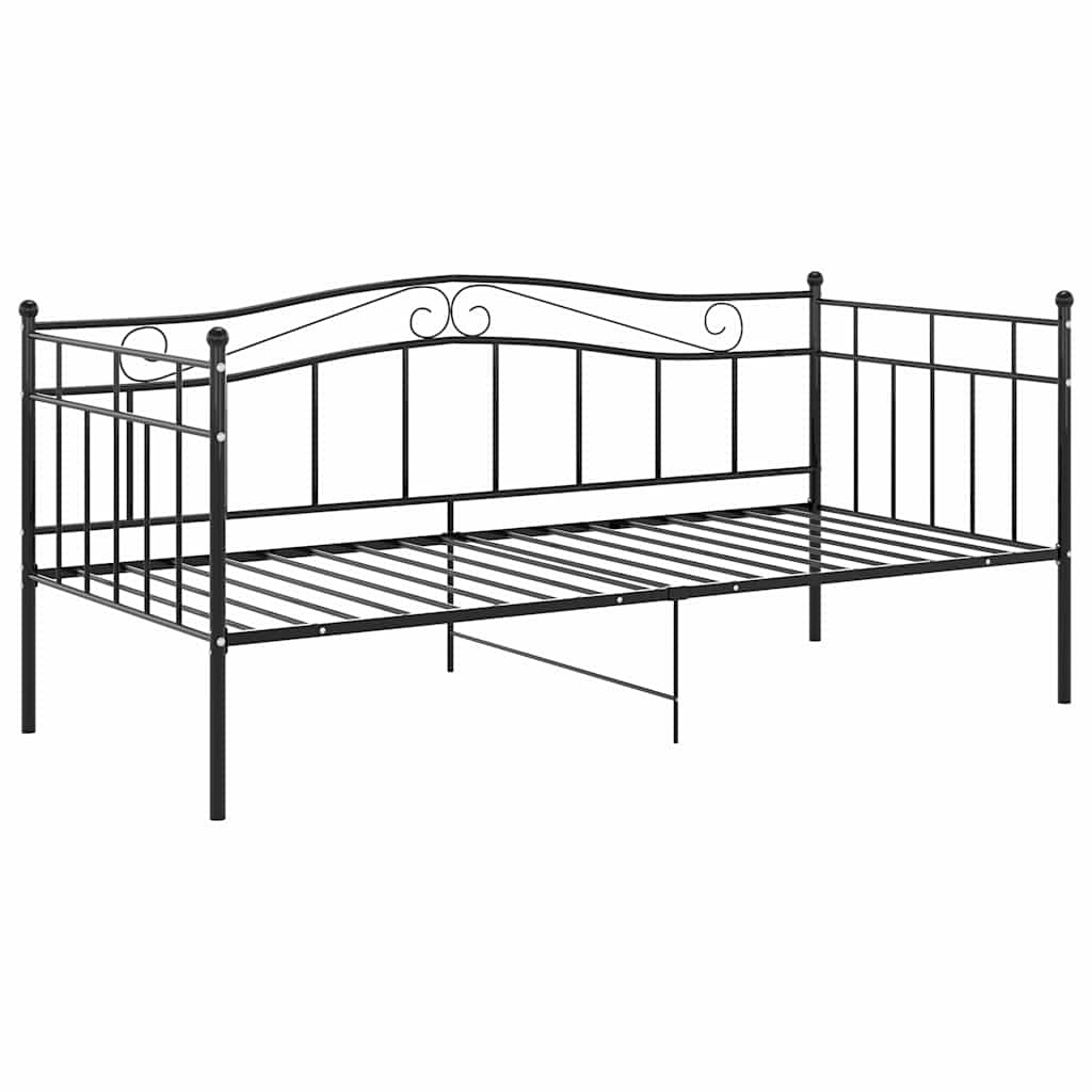 Vidaxl slaapbank metaal zwart 90x200 cm