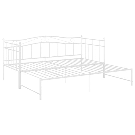 Vidaxl slaapbank uittrekbaar metaal wit 90x200 cm