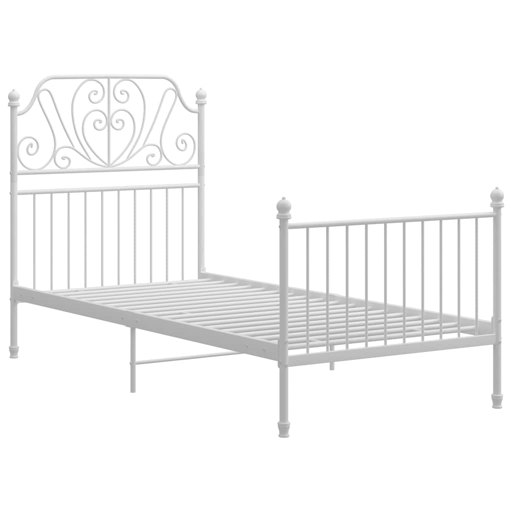 Vidaxl bedframe metaal wit 90x200 cm