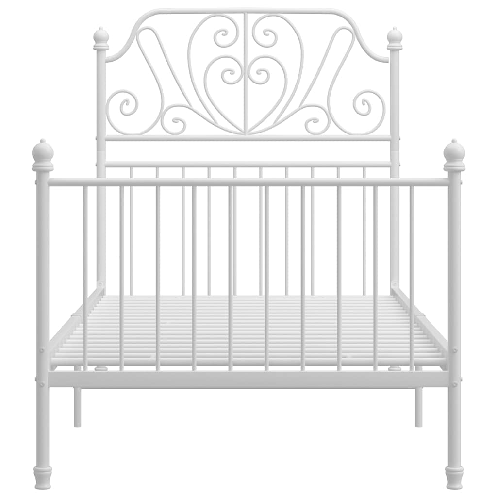 Vidaxl bedframe metaal wit 90x200 cm
