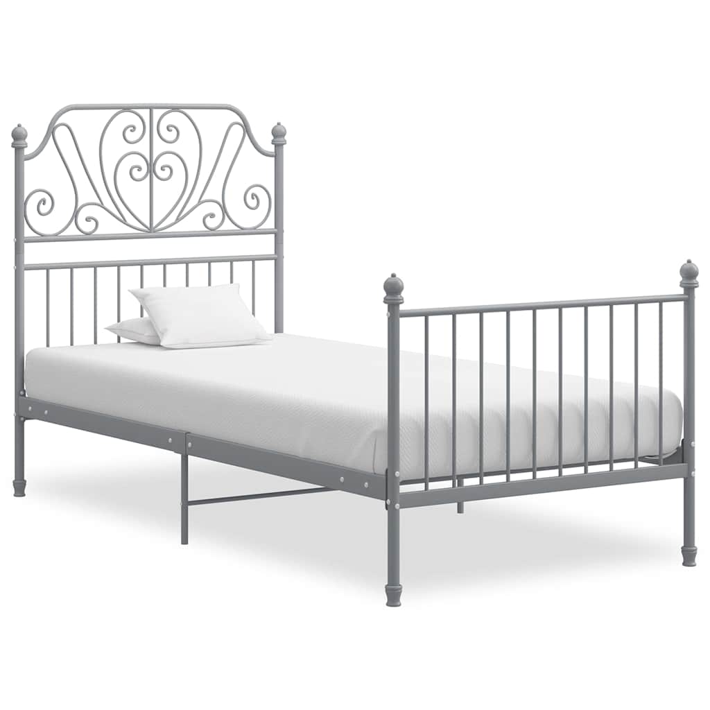 Vidaxl bedframe metaal grijs 90x200 cm
