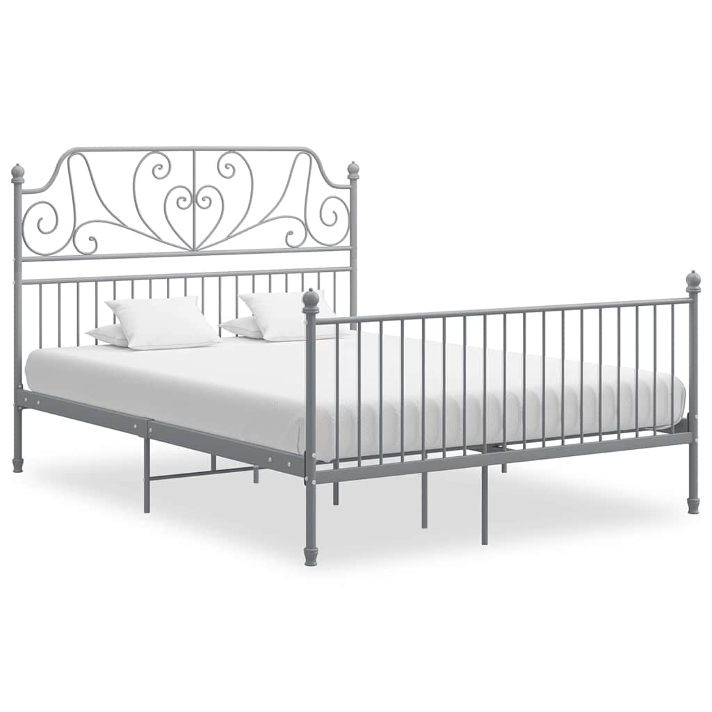Vidaxl bedframe zonder matras metaal grijs 140x200 cm