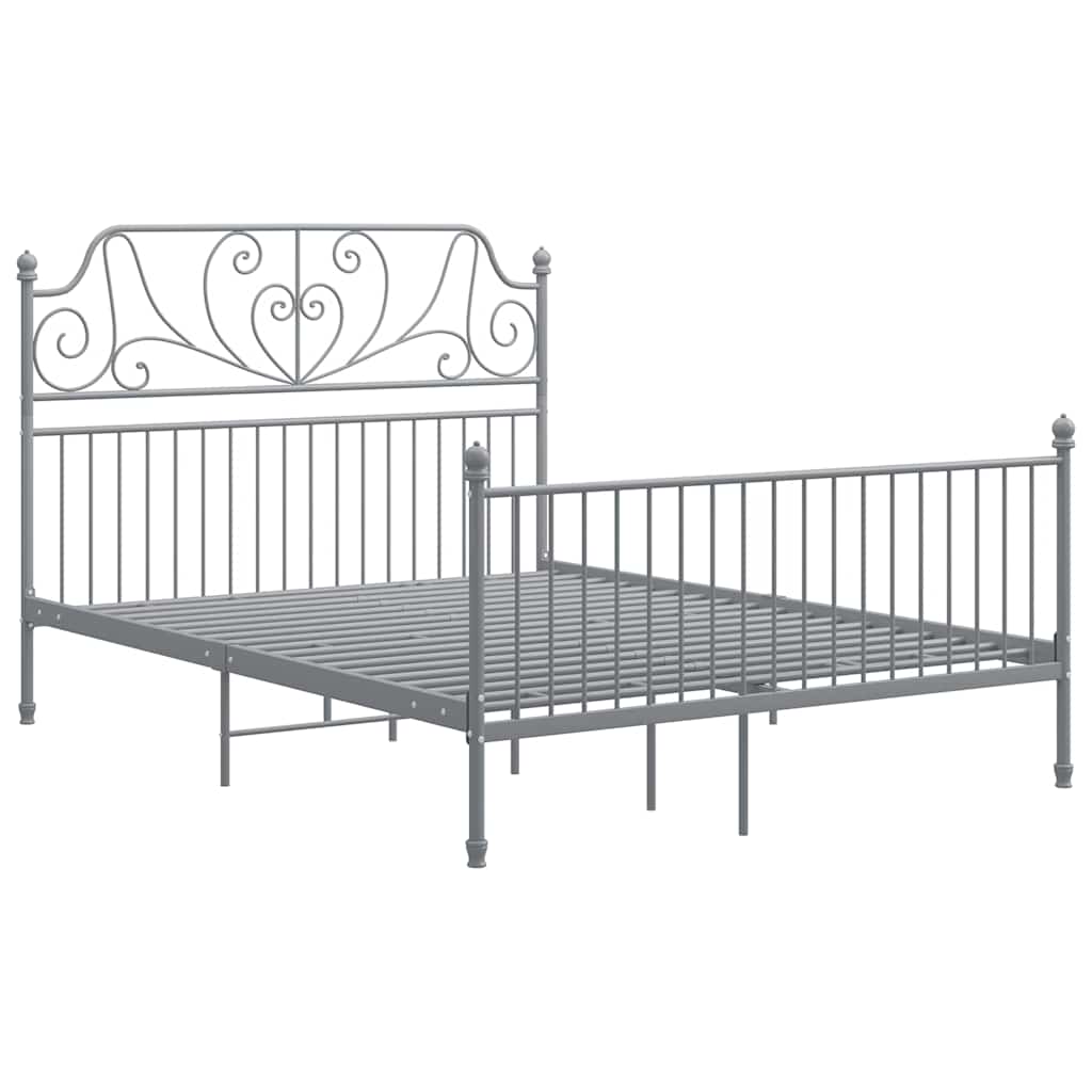Vidaxl bedframe zonder matras metaal grijs 140x200 cm