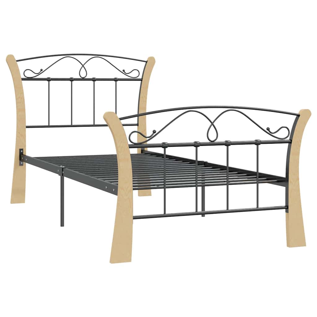 Vidaxl bedframe metaal zwart 90x200 cm