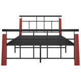 Vidaxl bedframe metaal en massief eikenhout 120x200 cm