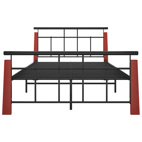 Vidaxl bedframe metaal en massief eikenhout 120x200 cm