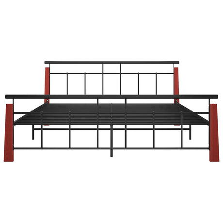 Vidaxl bedframe metaal en massief eikenhout 180x200 cm
