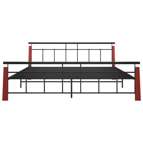Vidaxl bedframe metaal en massief eikenhout 200x200 cm