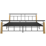 Vidaxl bedframe metaal en massief eikenhout 180x200 cm