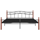 Vidaxl bedframe metaal en massief eikenhout zwart 200x200 cm