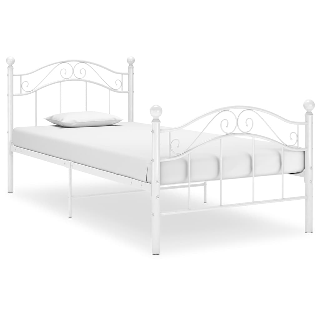 Vidaxl bedframe metaal wit 90x200 cm