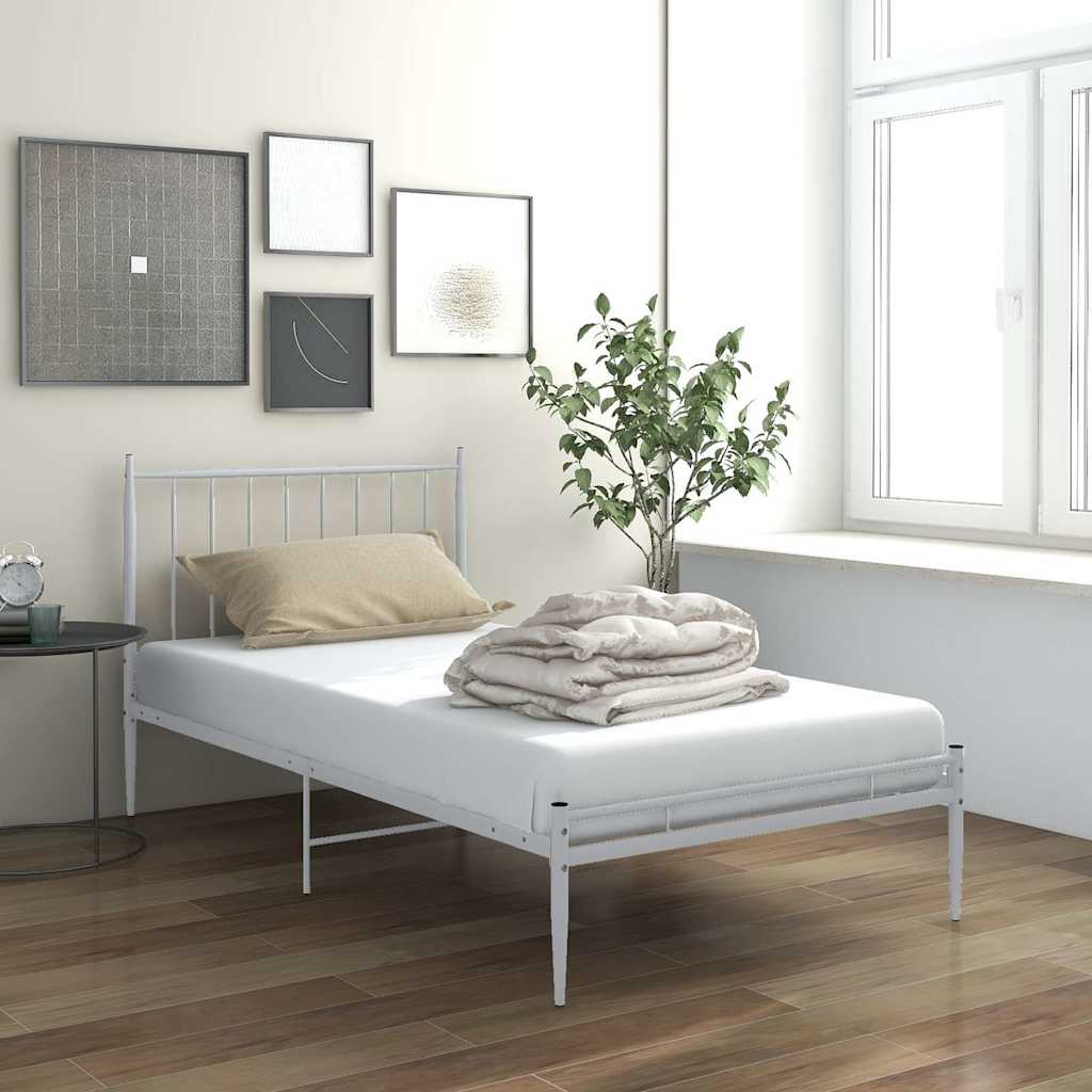 Vidaxl bedframe metaal wit 100x200 cm