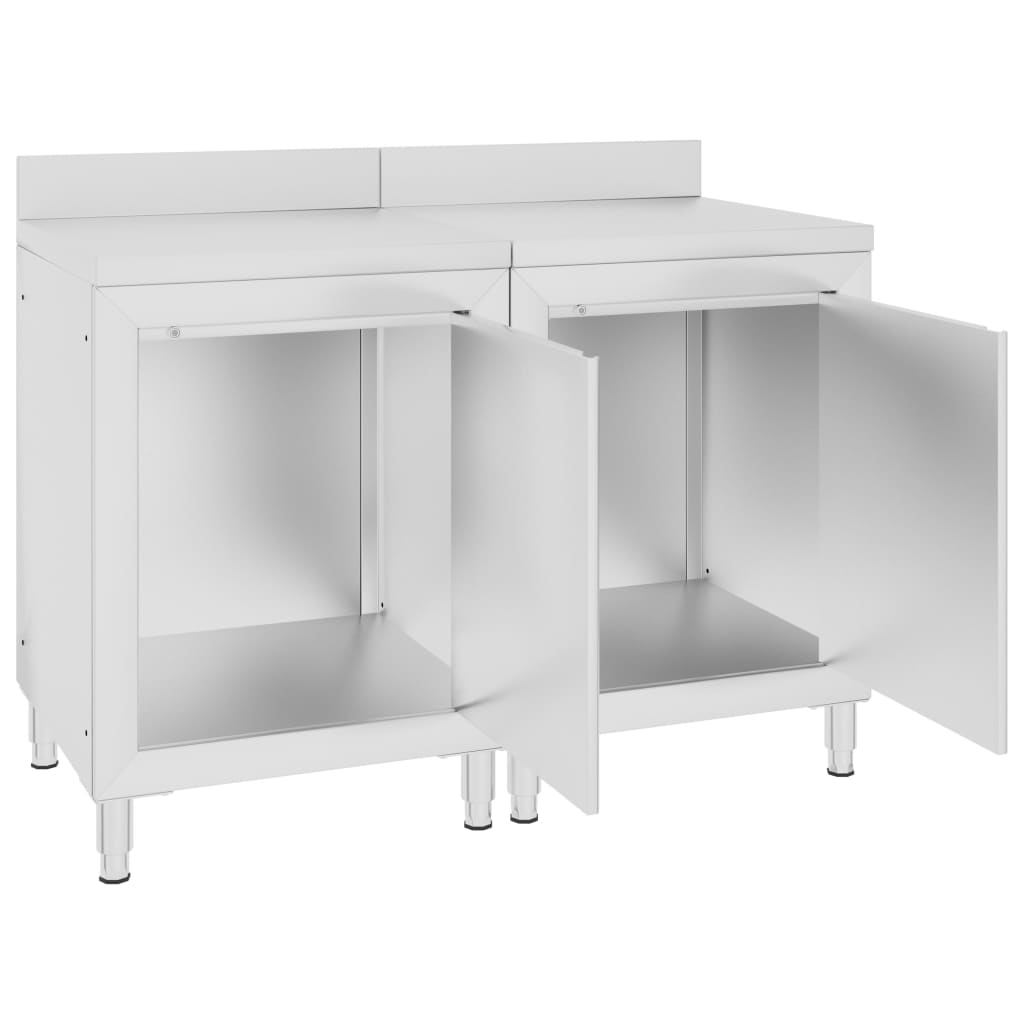 VidaXL Worktafel Cabinet Commercial 120x60x96 cm Stainless steel