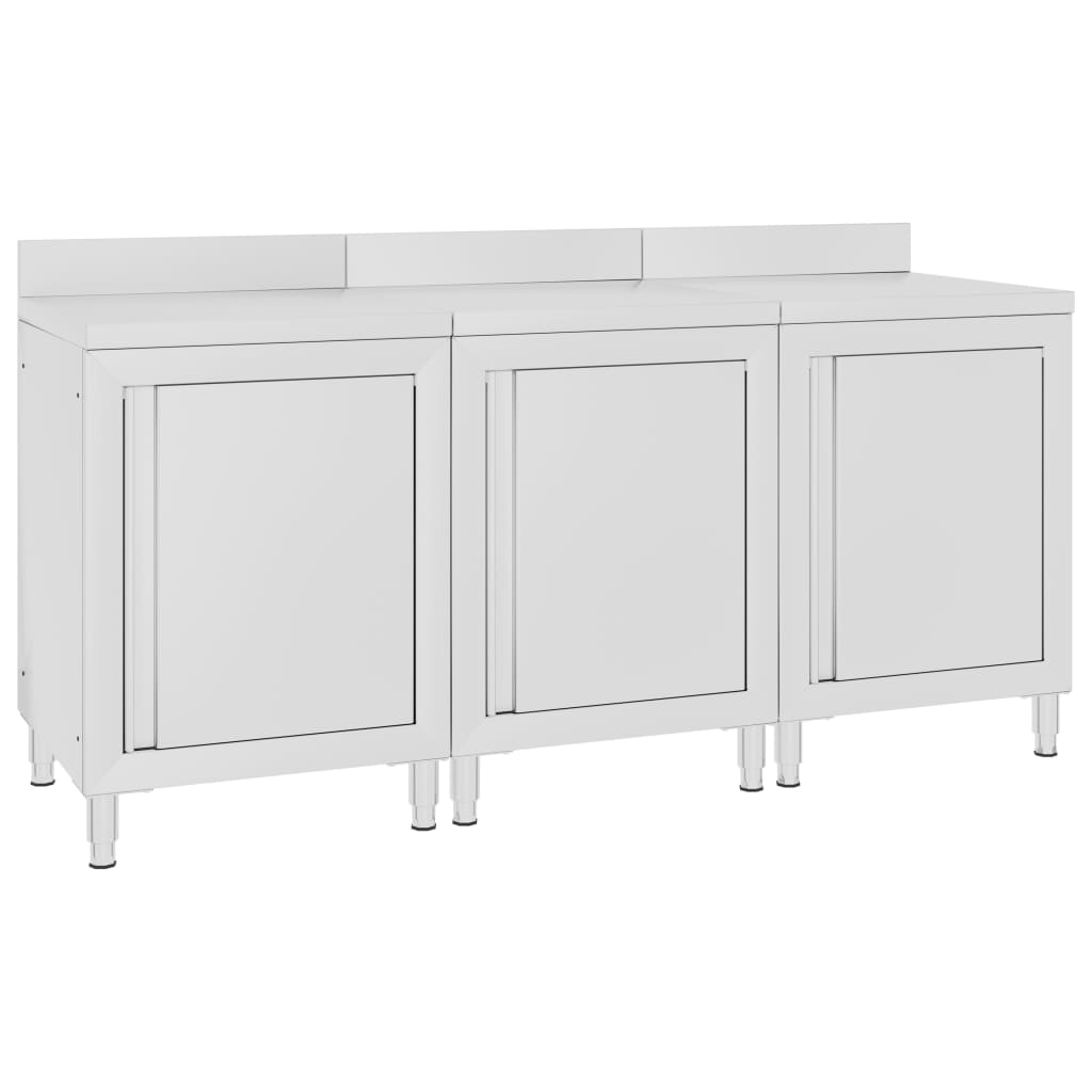 VidaXL Worktafel Cabinet Commercial 180x60x96 cm Stainless steel