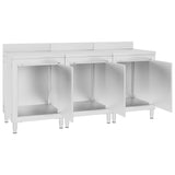 VidaXL Worktafel Cabinet Commercial 180x60x96 cm Stainless steel