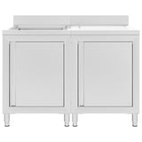 Vidaxl Washbasin Cabinet commerciale 120x60x96 cm in acciaio inossidabile