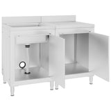 VidaXL Washbasin cabinet Commercial 120x60x96 cm stainless steel