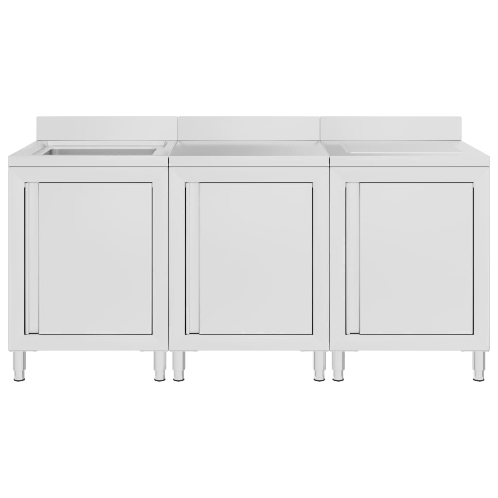 Vidaxl Washbasin Cabinet commerciale 180x60x96 cm in acciaio inossidabile