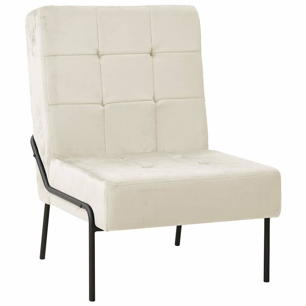 Vidaxl relaxstoel 65x79x87 cm fluweel crèmewit