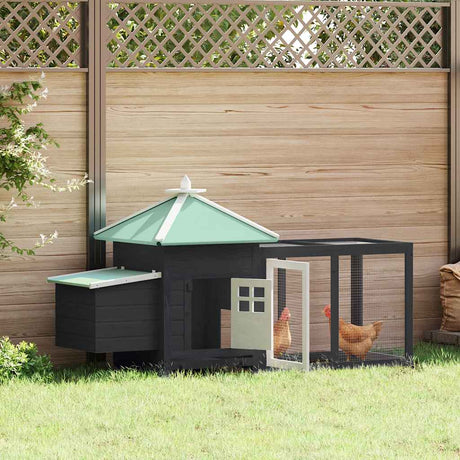 Vidaxl Chicken Coop mit Nest Box 190x72x102 Festkieferngrau
