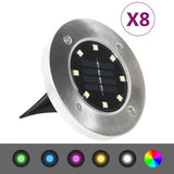 Vidaxl Ground Lamps 8 St Solar LED RVB Couleur