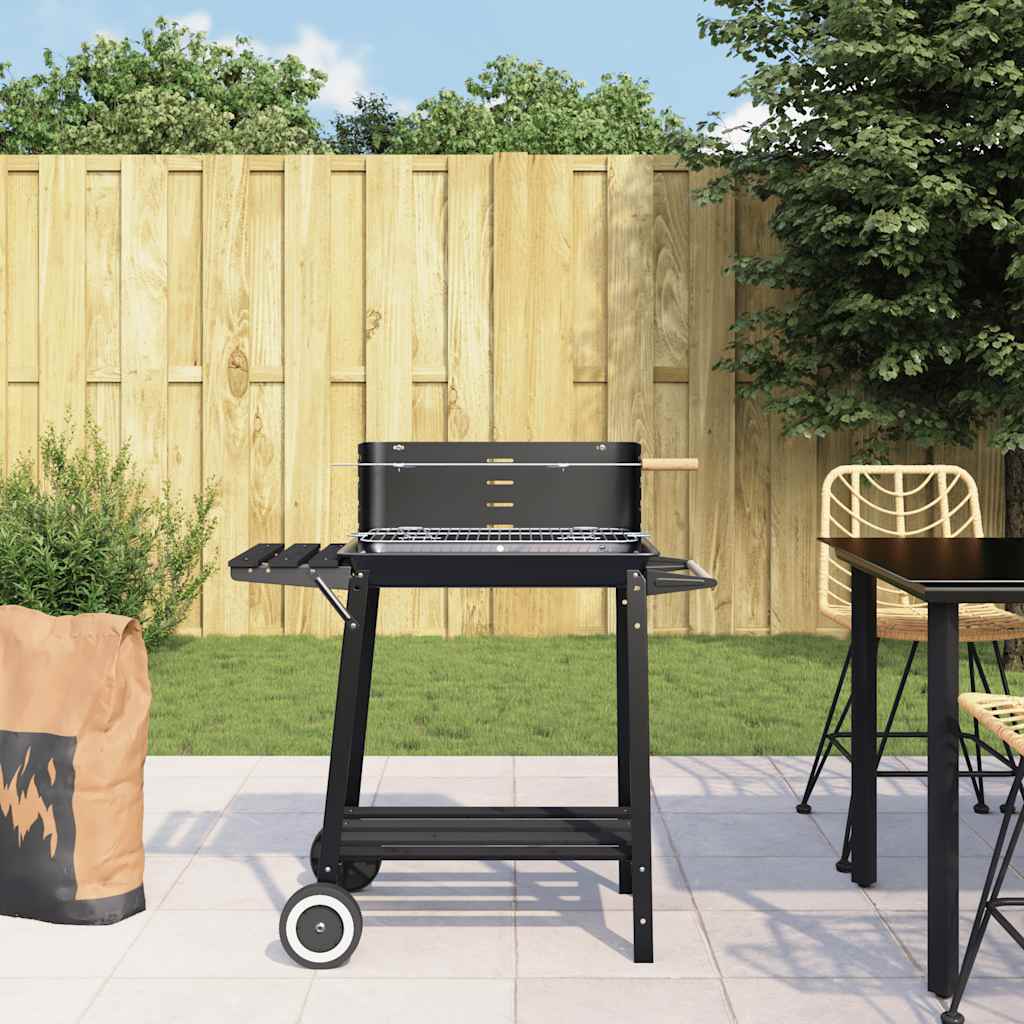 VIDAXL BARBECUE DI CAMPOLE CON Ruota Black