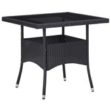 Vidaxl 3-delige tuinset poly rattan en glas zwart