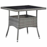 Vidaxl 3-delige tuinset poly rattan en glas grijs