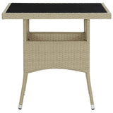 Vidaxl 3-delige tuinset poly rattan en glas beige