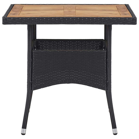 Vidaxl 3-delige tuinset poly rattan en acaciahout zwart