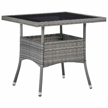 Vidaxl 3-delige tuinset poly rattan en acaciahout grijs