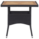 Vidaxl 3-delige tuinset poly rattan en acaciahout zwart