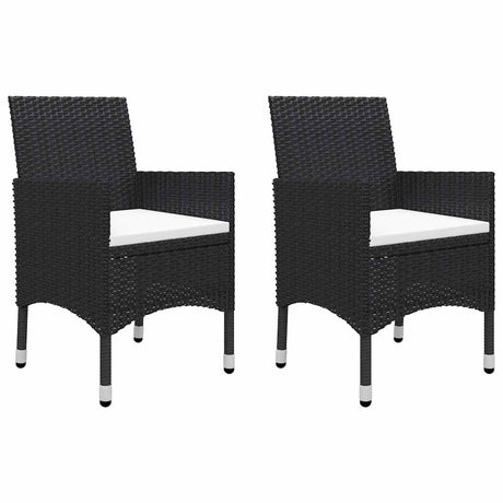 Vidaxl 3-delige bistroset poly rattan en acaciahout zwart
