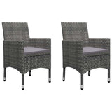 Vidaxl 3-delige bistroset poly rattan en acaciahout grijs