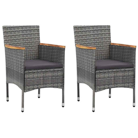 Vidaxl 3-delige bistroset poly rattan en gehard glas grijs