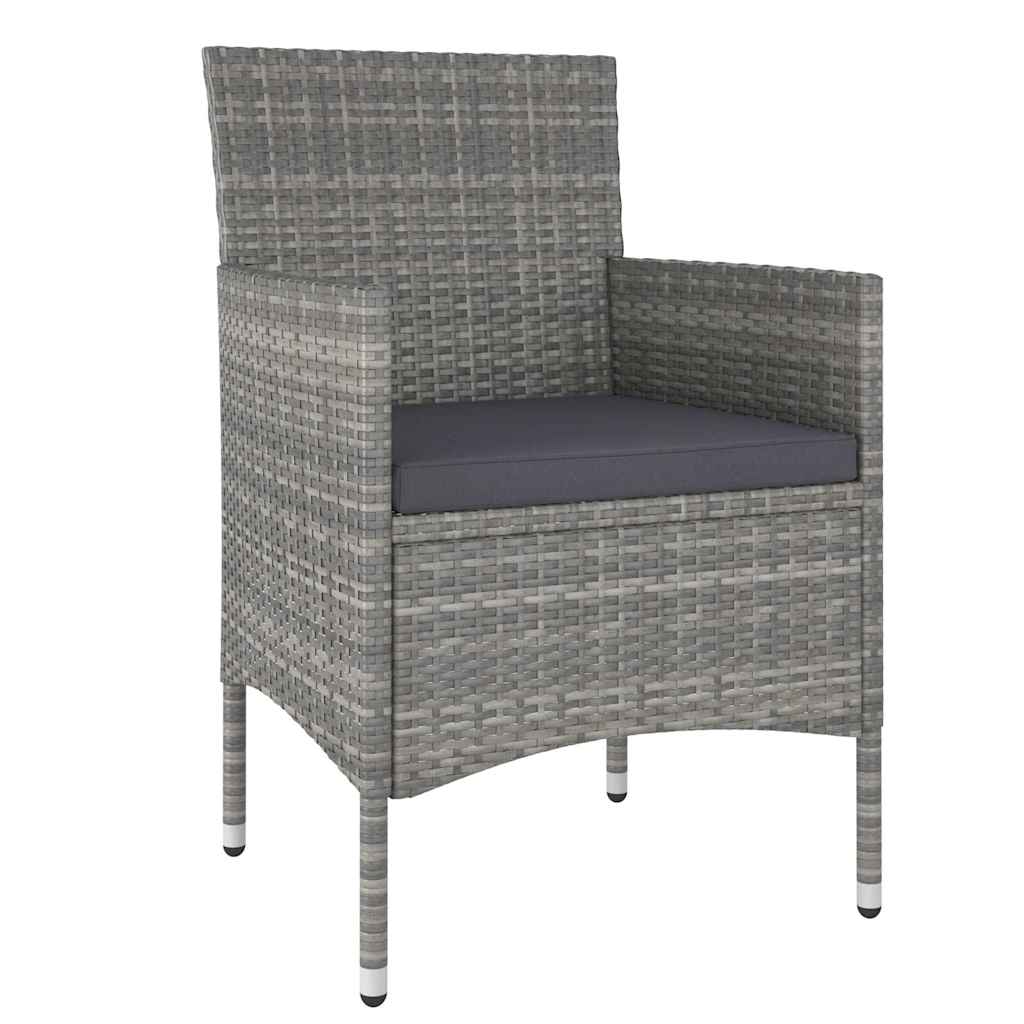 Vidaxl 5-delige bistroset poly rattan en massief acaciahout grijs